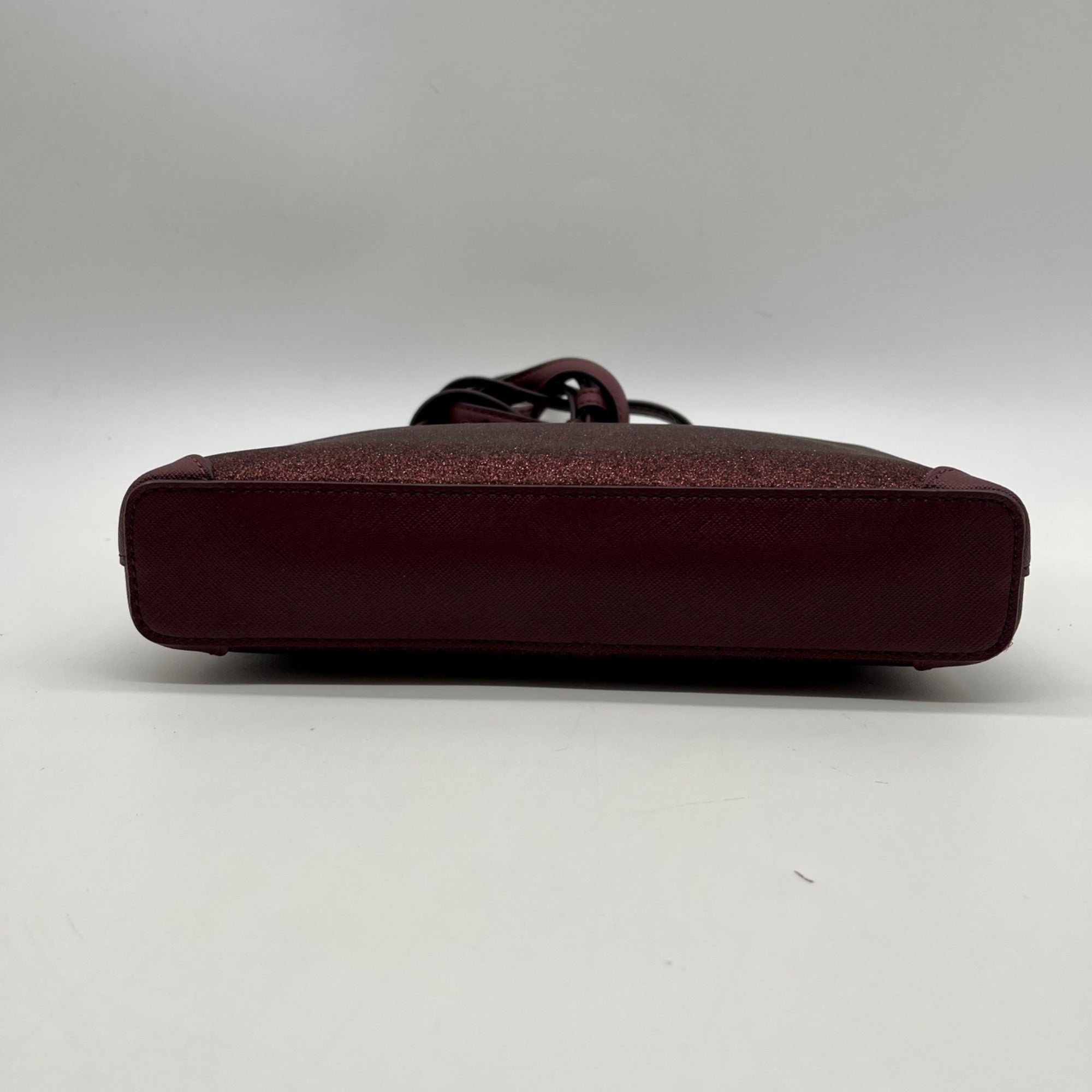 Kate Spade Burgundy Glitter Leather Crossbody Bag