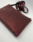 Kate Spade Burgundy Glitter Leather Crossbody Bag