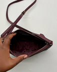 Kate Spade Burgundy Glitter Leather Crossbody Bag