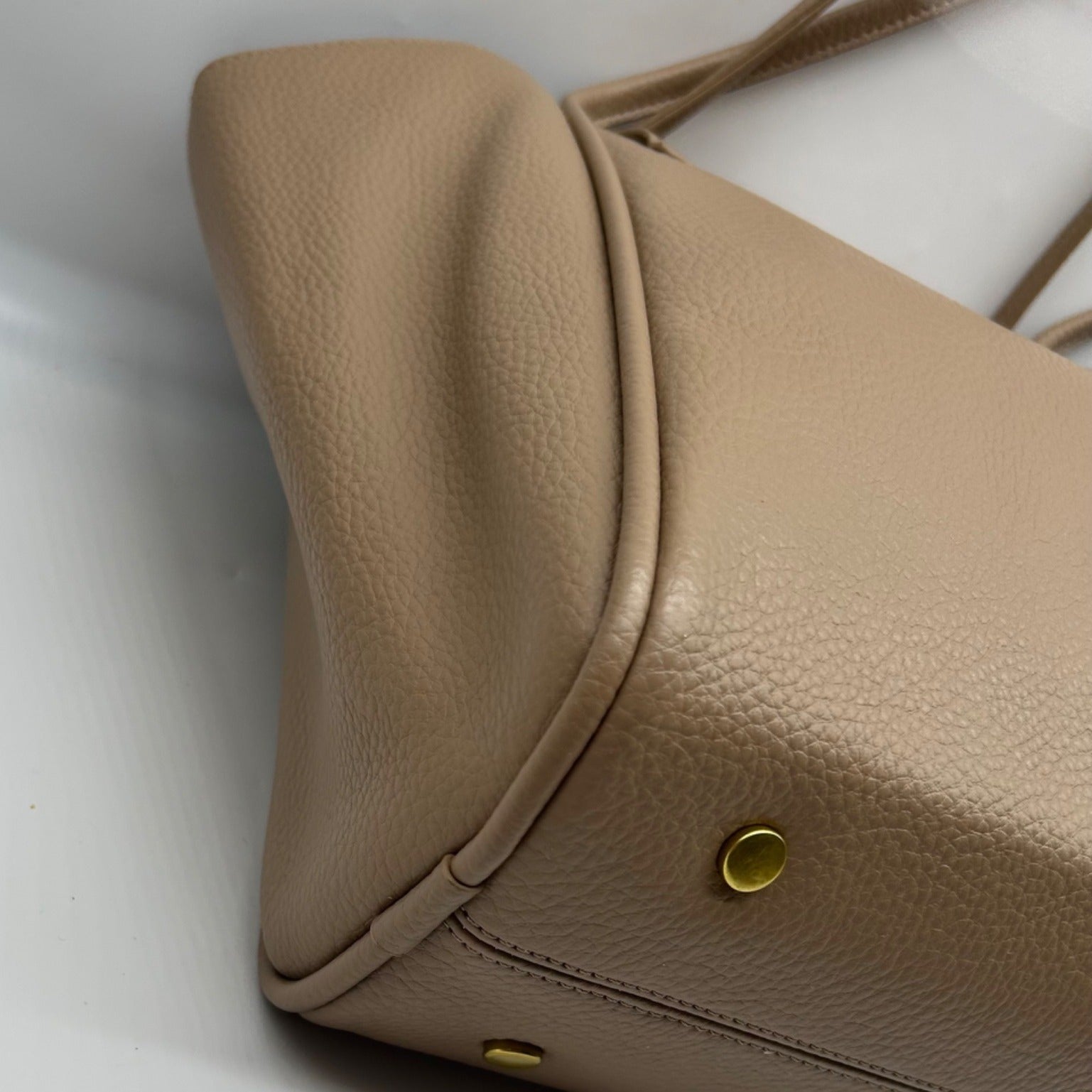 MMS Brands Beige Sculptural-Buckle Shoulder Bag and Mini Bag
