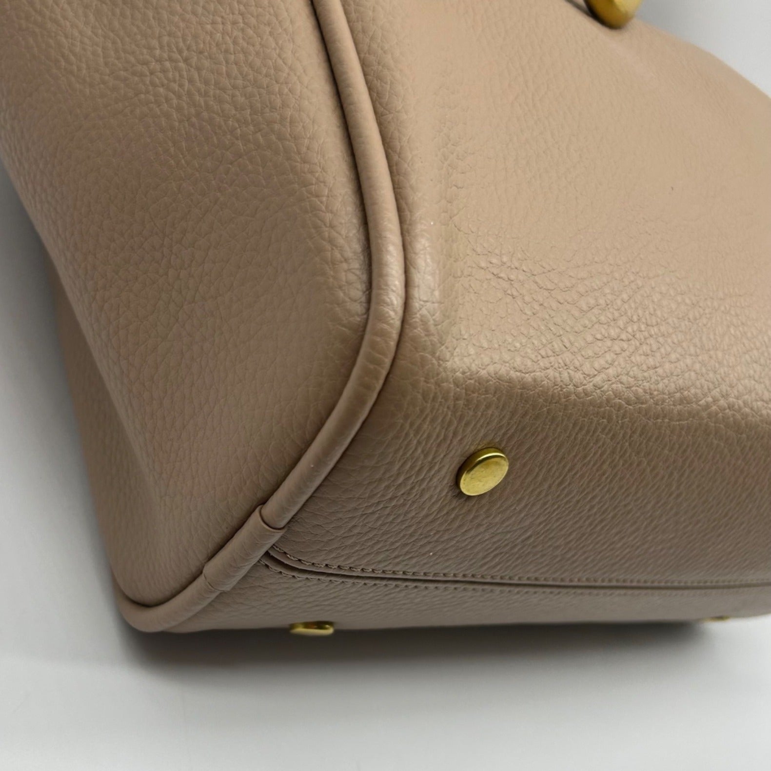 MMS Brands Beige Sculptural-Buckle Shoulder Bag and Mini Bag