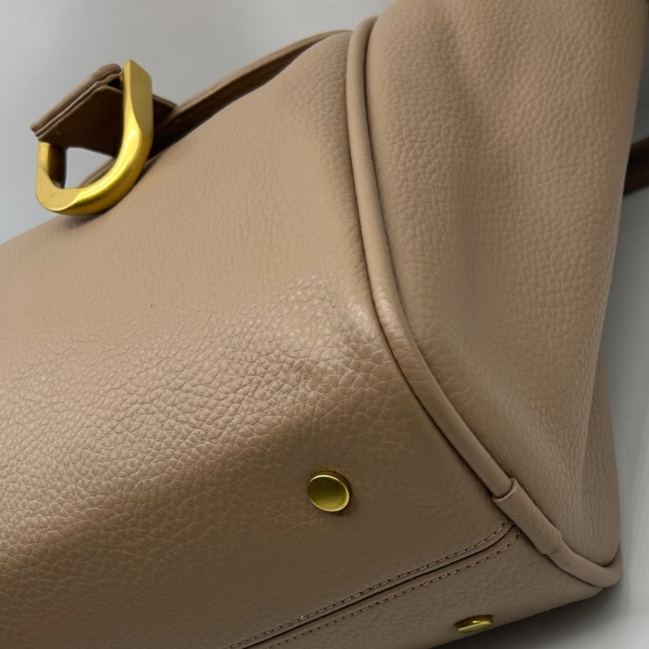 MMS Brands Beige Sculptural-Buckle Shoulder Bag and Mini Bag