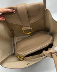 MMS Brands Beige Sculptural-Buckle Shoulder Bag and Mini Bag