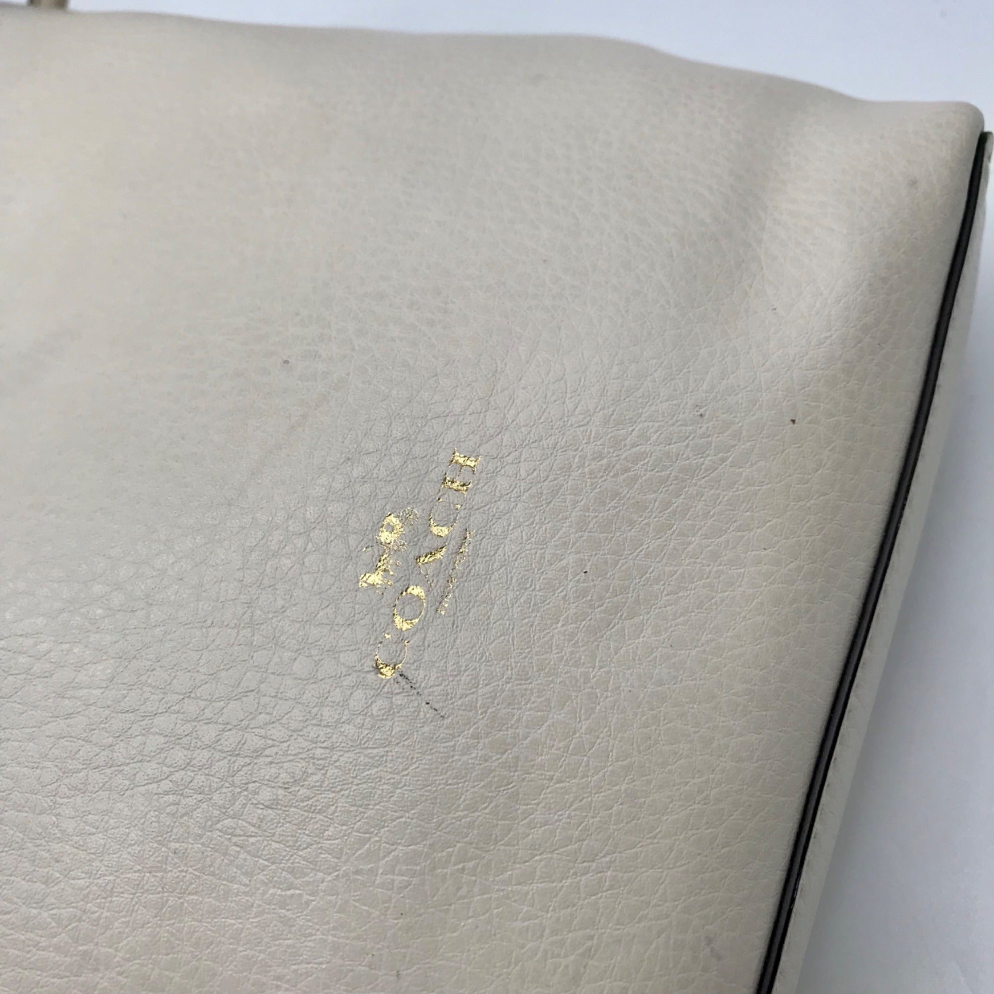 Coach White Pebbled Leather Derby Crossbody Bag F58661