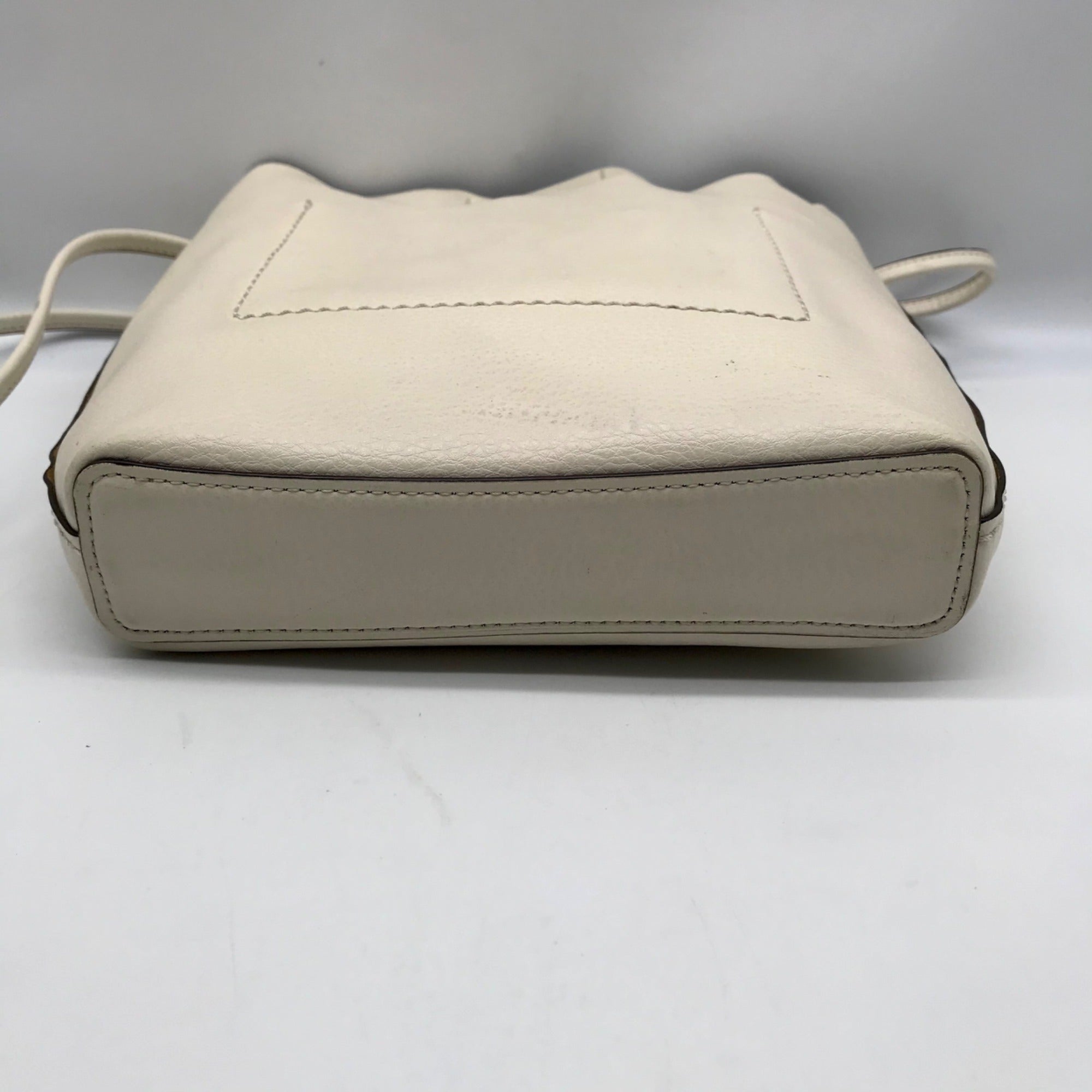 Coach White Pebbled Leather Derby Crossbody Bag F58661