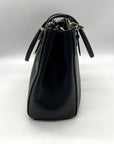 Coach Black Crossgrain Leather Carryall Shoulder Bag