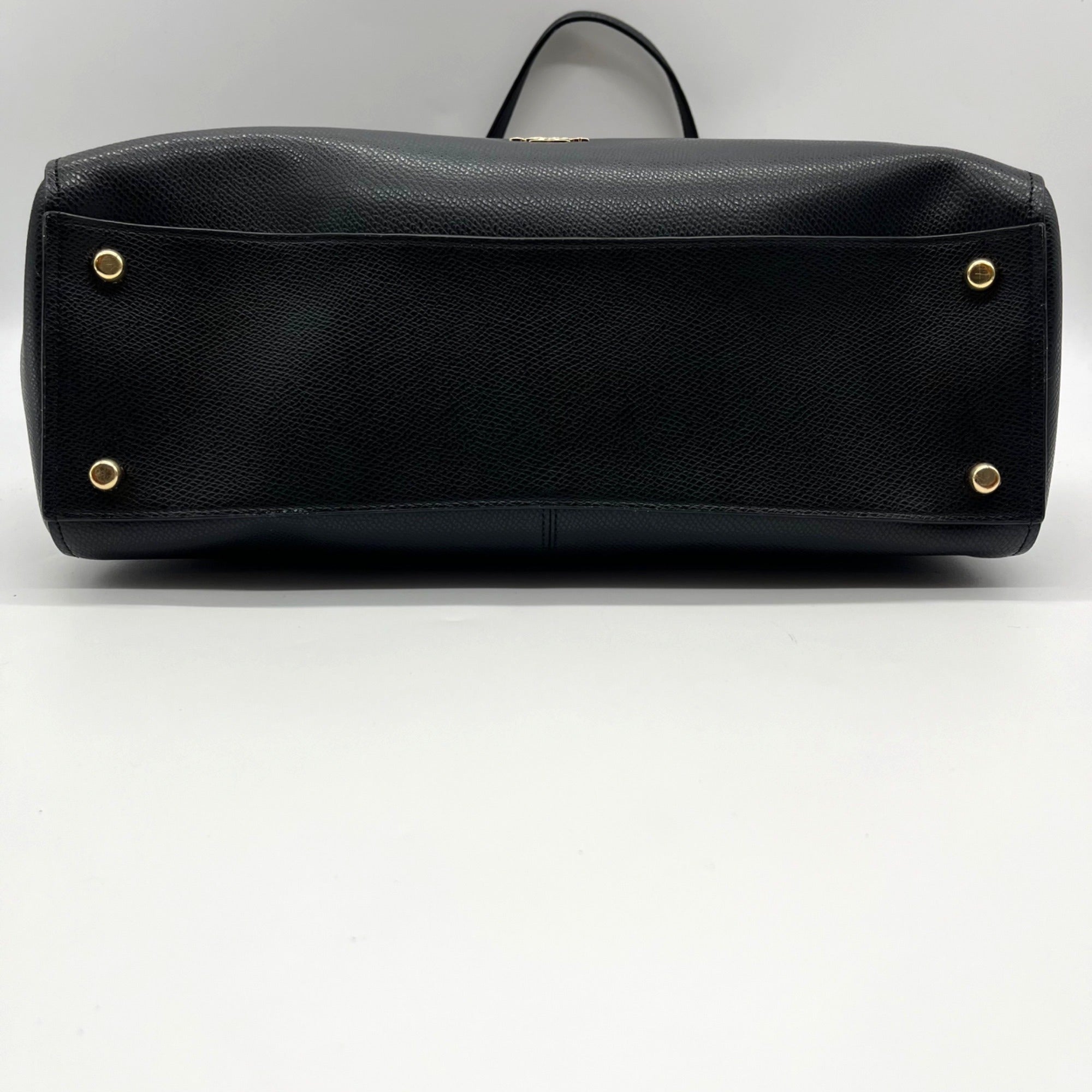 Coach Black Crossgrain Leather Carryall Shoulder Bag