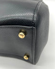 Coach Black Crossgrain Leather Carryall Shoulder Bag