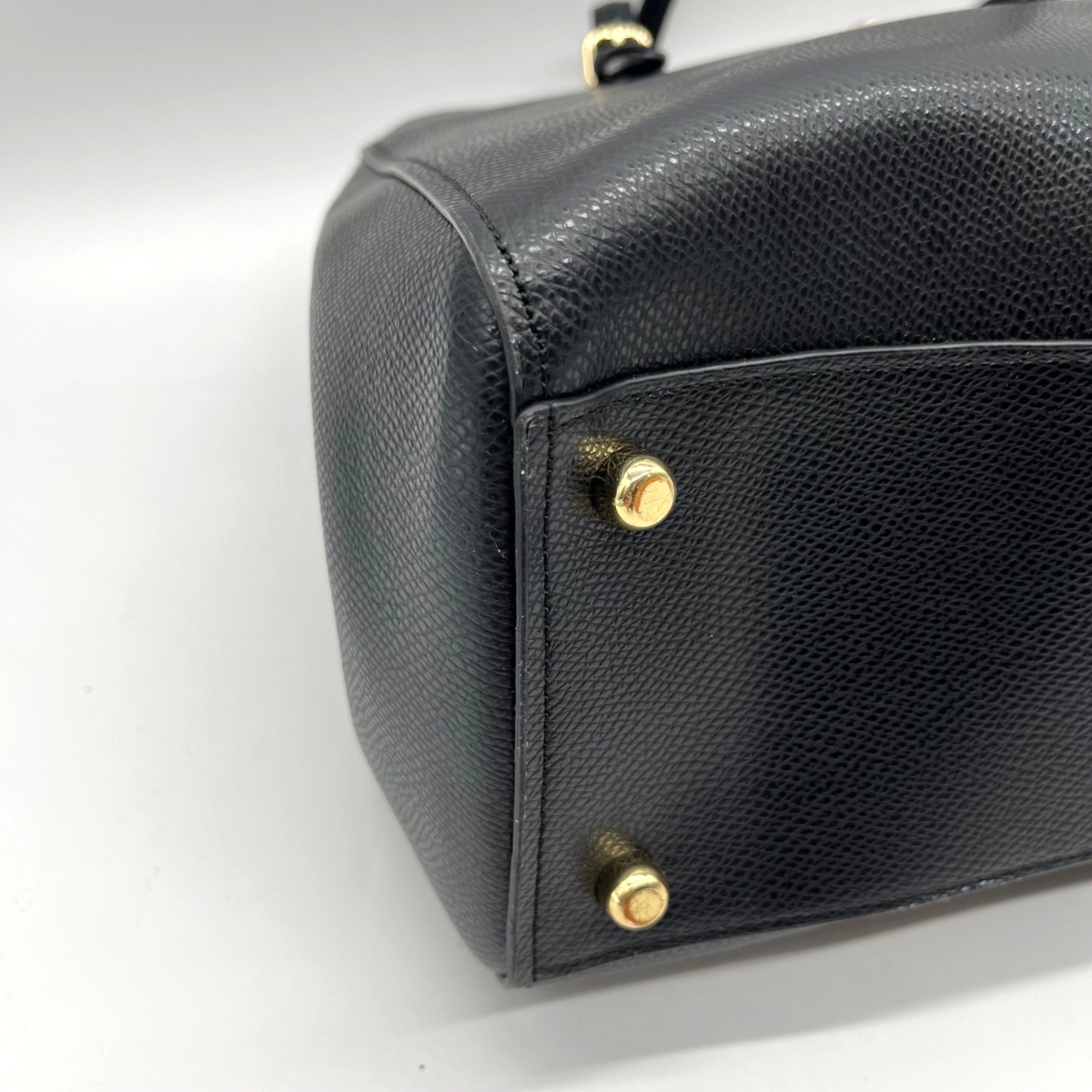 Coach Black Crossgrain Leather Carryall Shoulder Bag