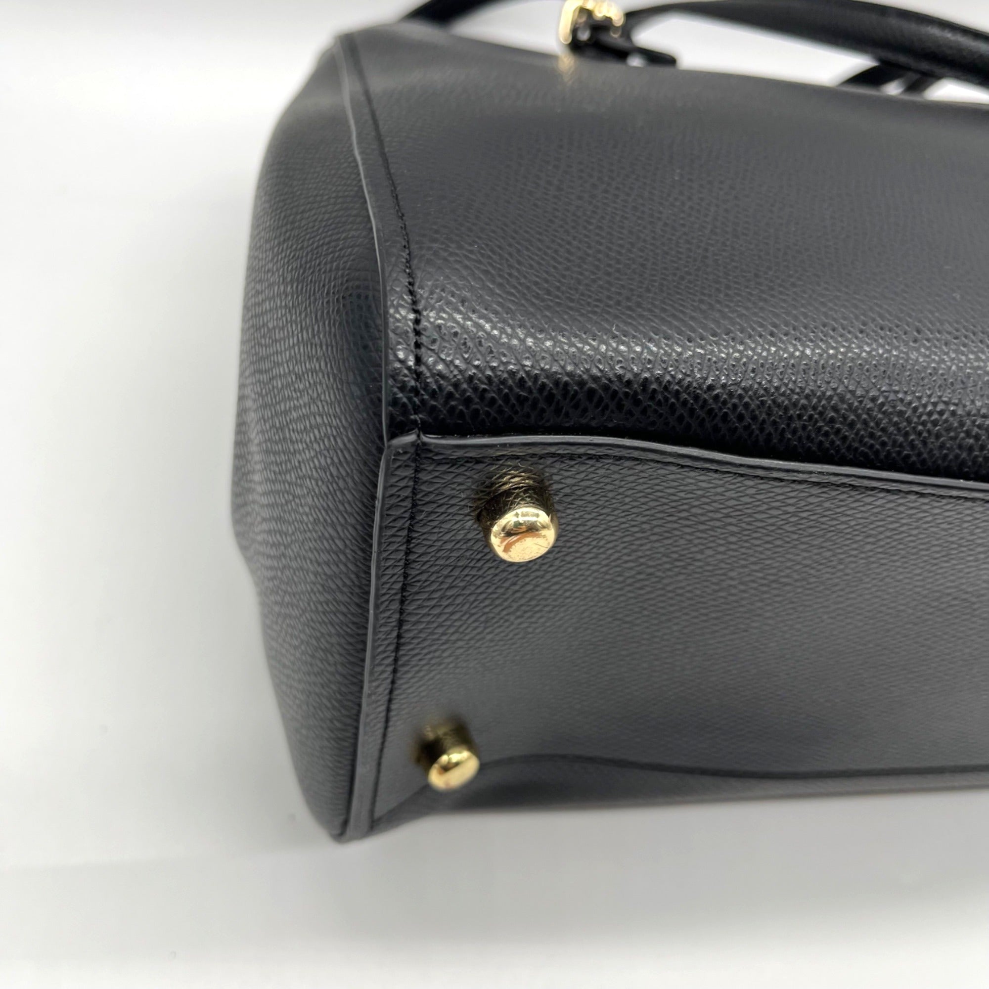 Coach Black Crossgrain Leather Carryall Shoulder Bag