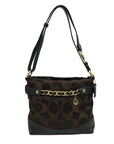 Coach Brown Canvas Signature Chain Convertible Shoulder Bag F18862