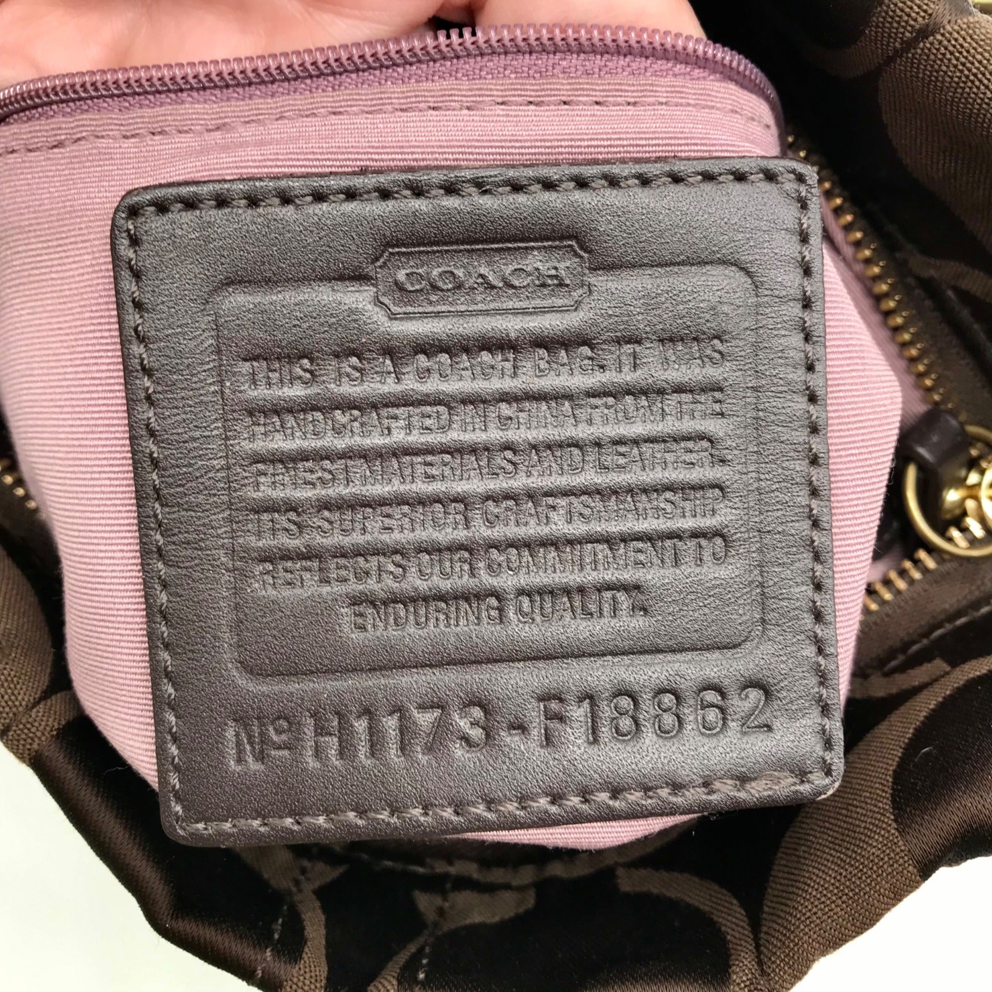 Coach Brown Canvas Signature Chain Convertible Shoulder Bag F18862