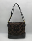 Coach Brown Canvas Signature Chain Convertible Shoulder Bag F18862