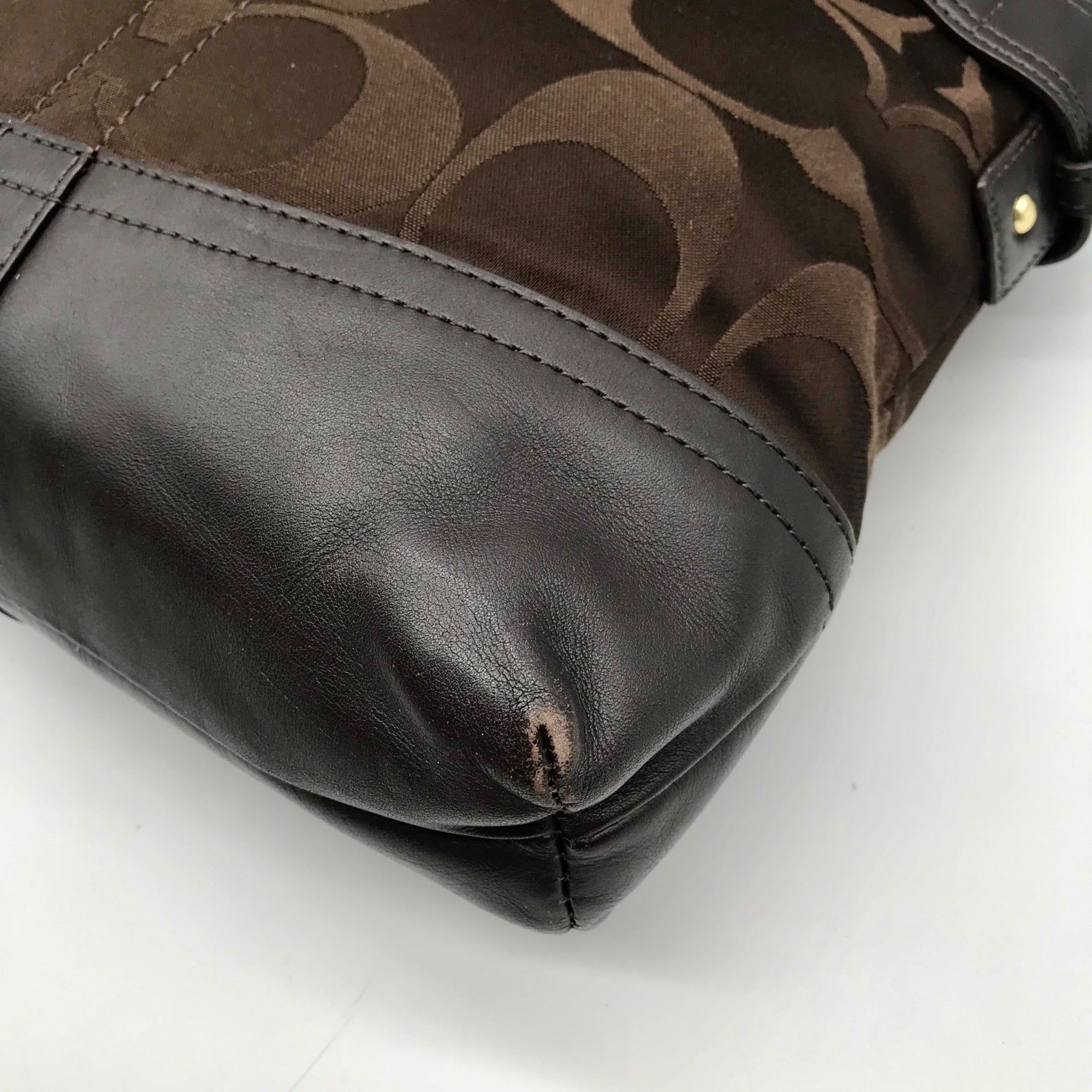 Coach Brown Canvas Signature Chain Convertible Shoulder Bag F18862