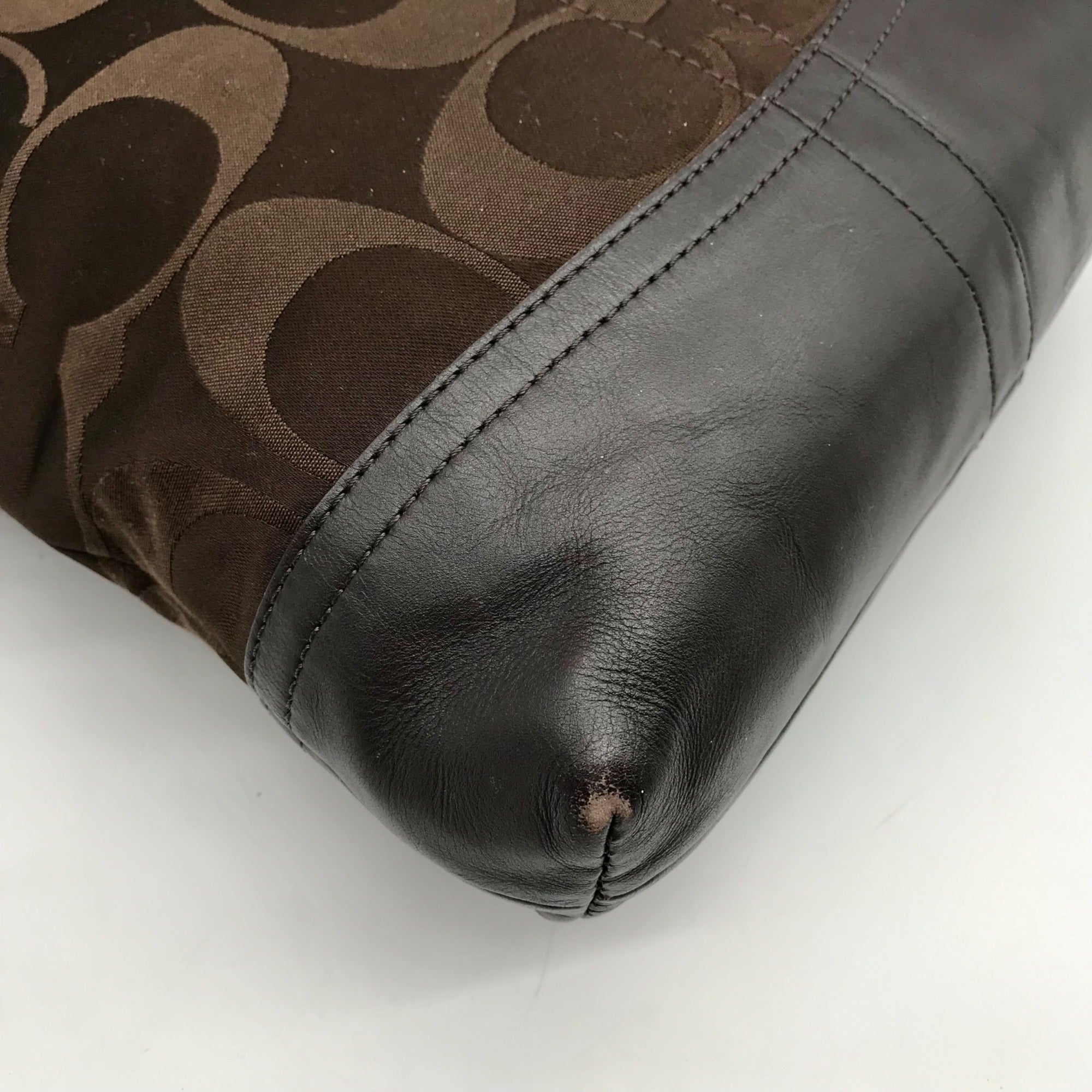 Coach Brown Canvas Signature Chain Convertible Shoulder Bag F18862