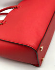 Michael Kors Red Saffiano Leather Selma Convertible Satchel Bag