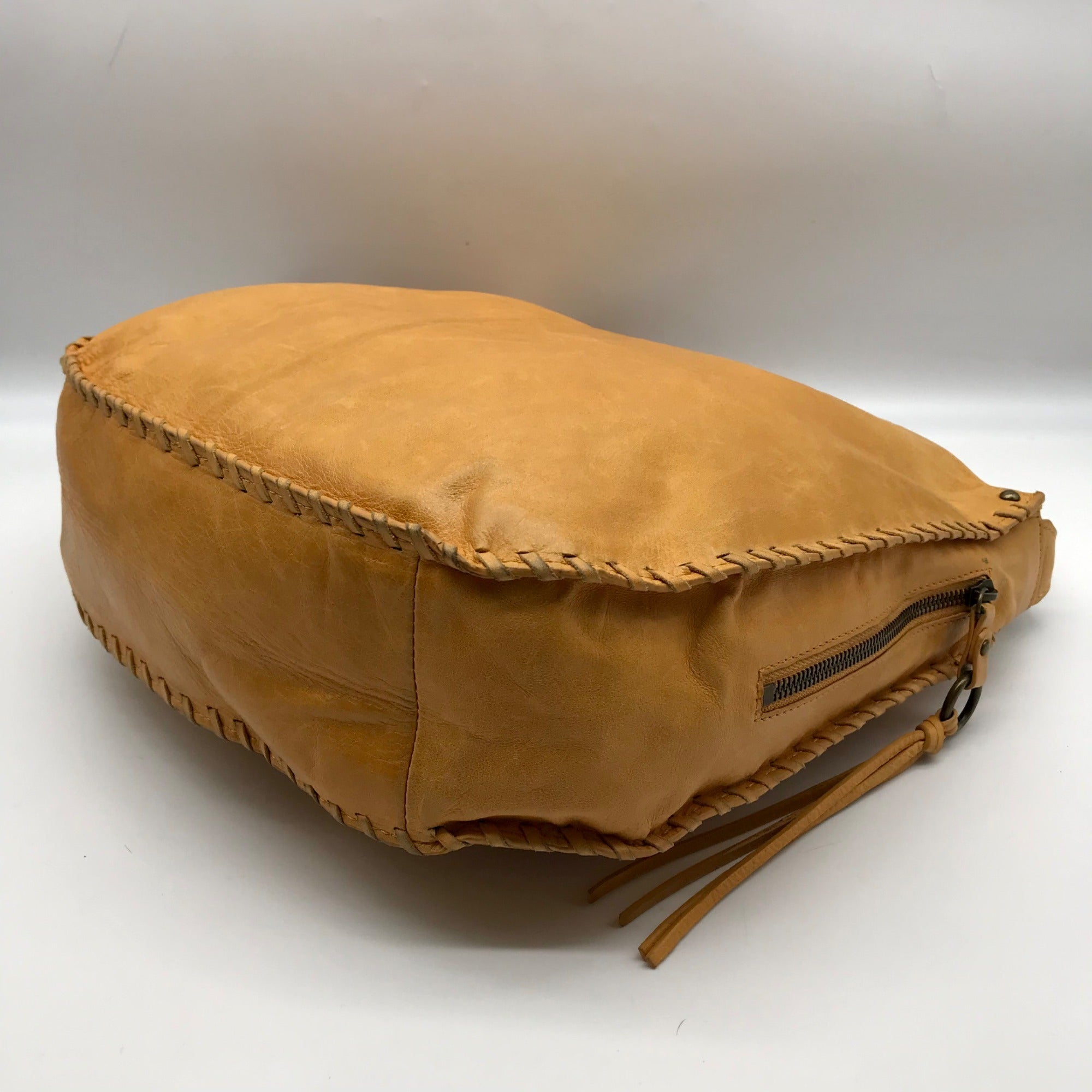 Hobo Butterscotch Leather Whipstitch Shoulder Bag