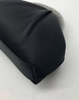 Nina Black Satin Crystal Frame Convertible Bag