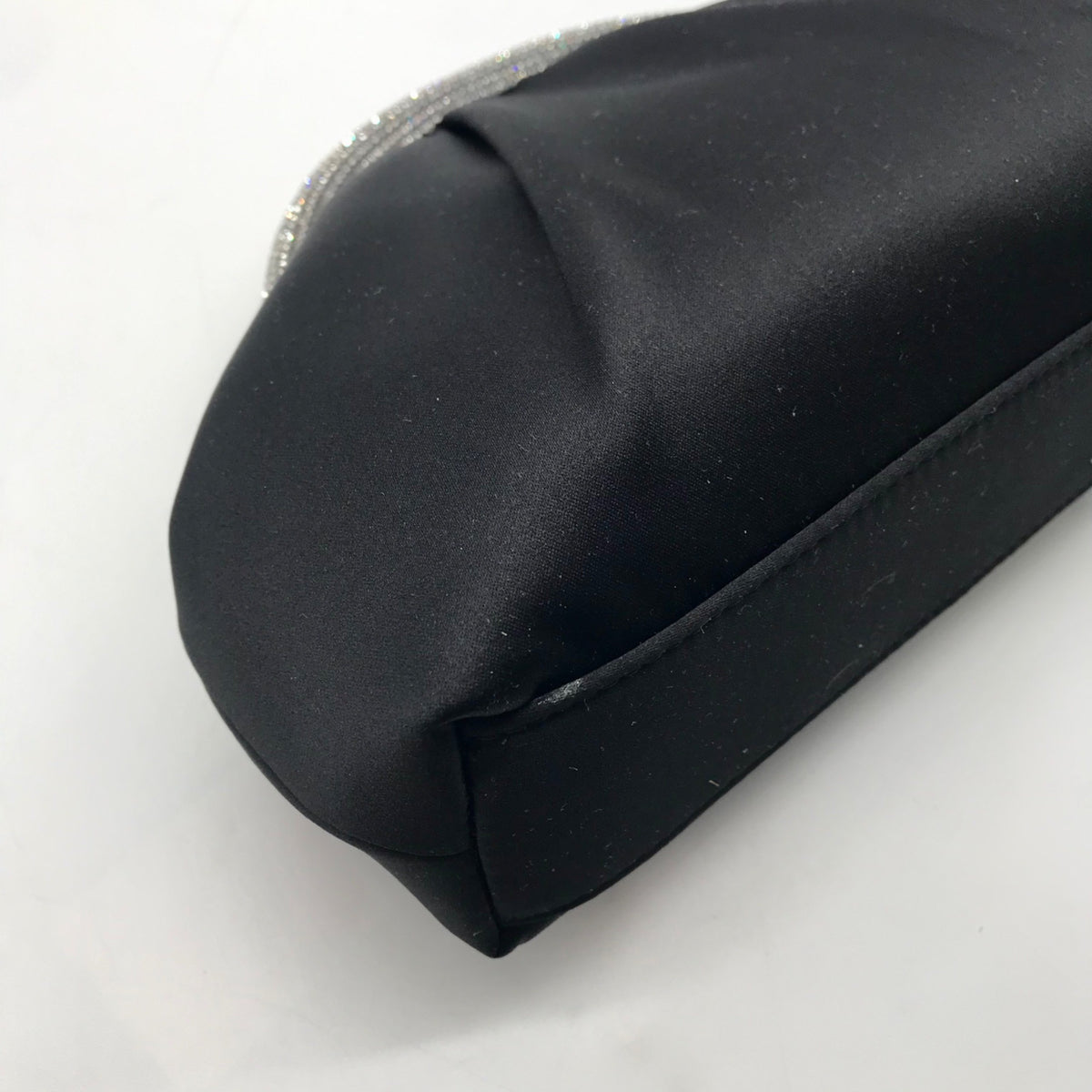 Nina Black Satin Crystal Frame Convertible Bag