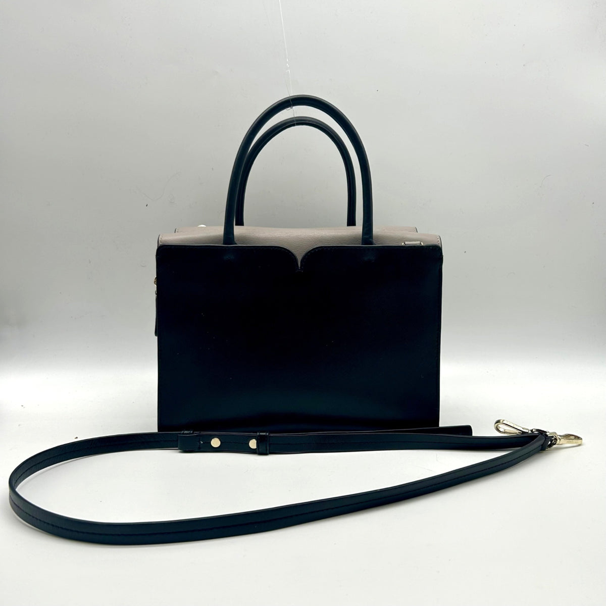 Kate Spade Spencer Black and Gray Leather Shoulder Bag