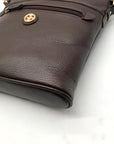 Giani Bernini Brown Pebbled Faux Leather Crossbody Bag