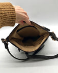 Giani Bernini Brown Pebbled Faux Leather Crossbody Bag