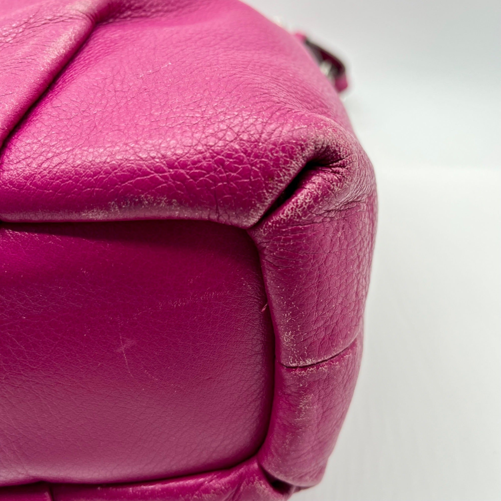 Coach Fuchsia Pebbled Leather Shoulder Bag