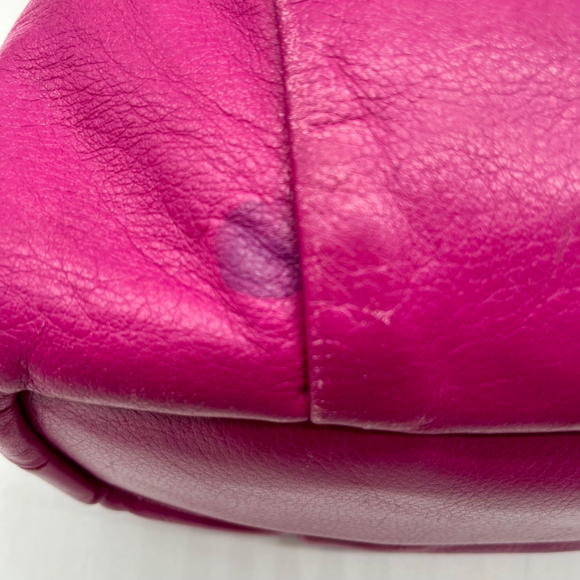 Coach Fuchsia Pebbled Leather Shoulder Bag