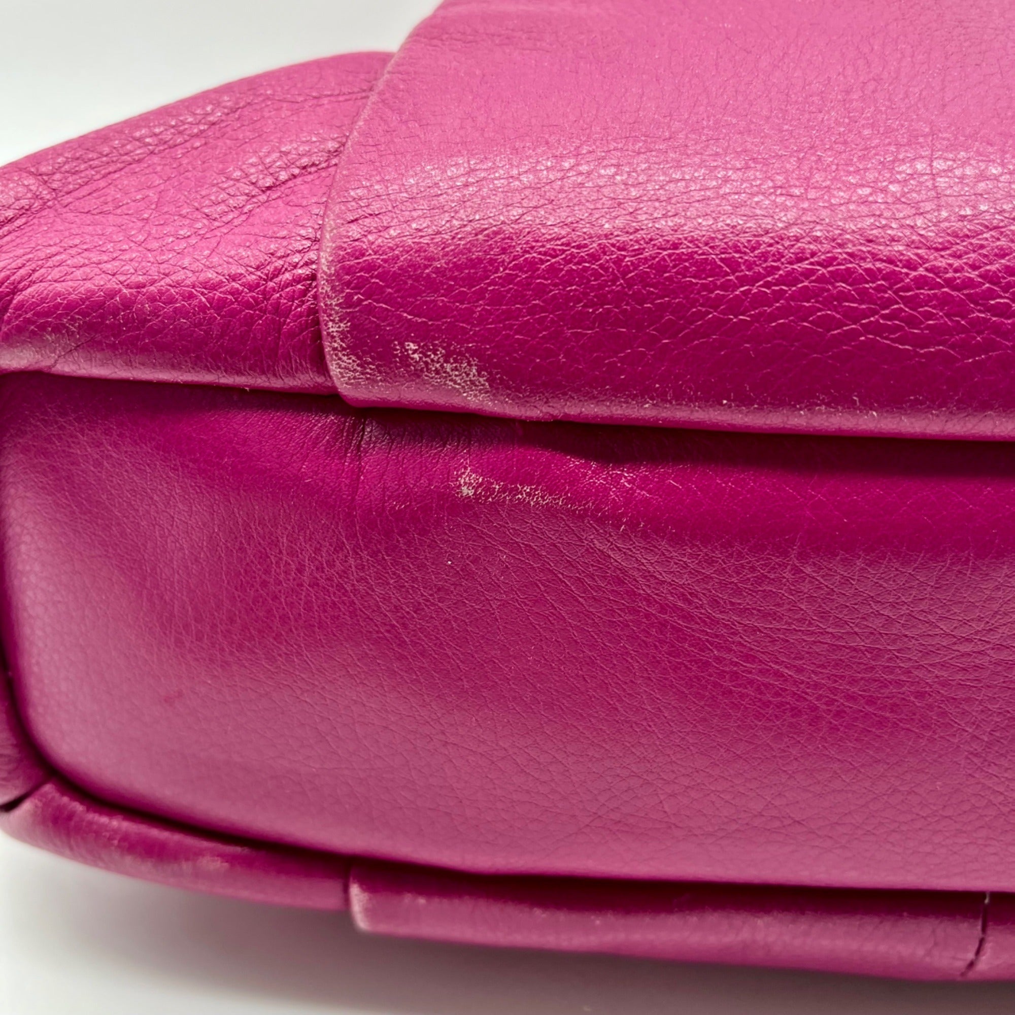Coach Fuchsia Pebbled Leather Shoulder Bag