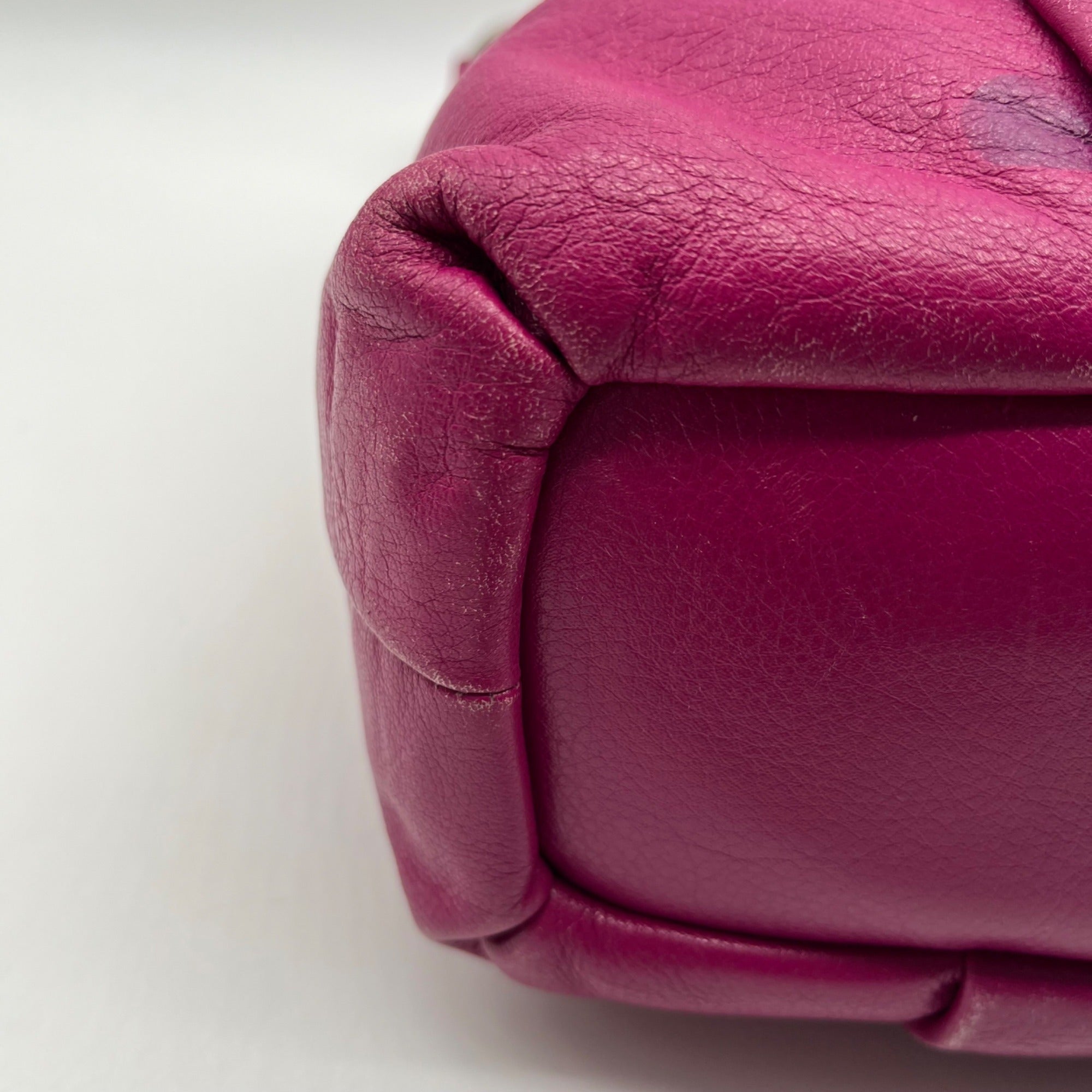 Coach Fuchsia Pebbled Leather Shoulder Bag