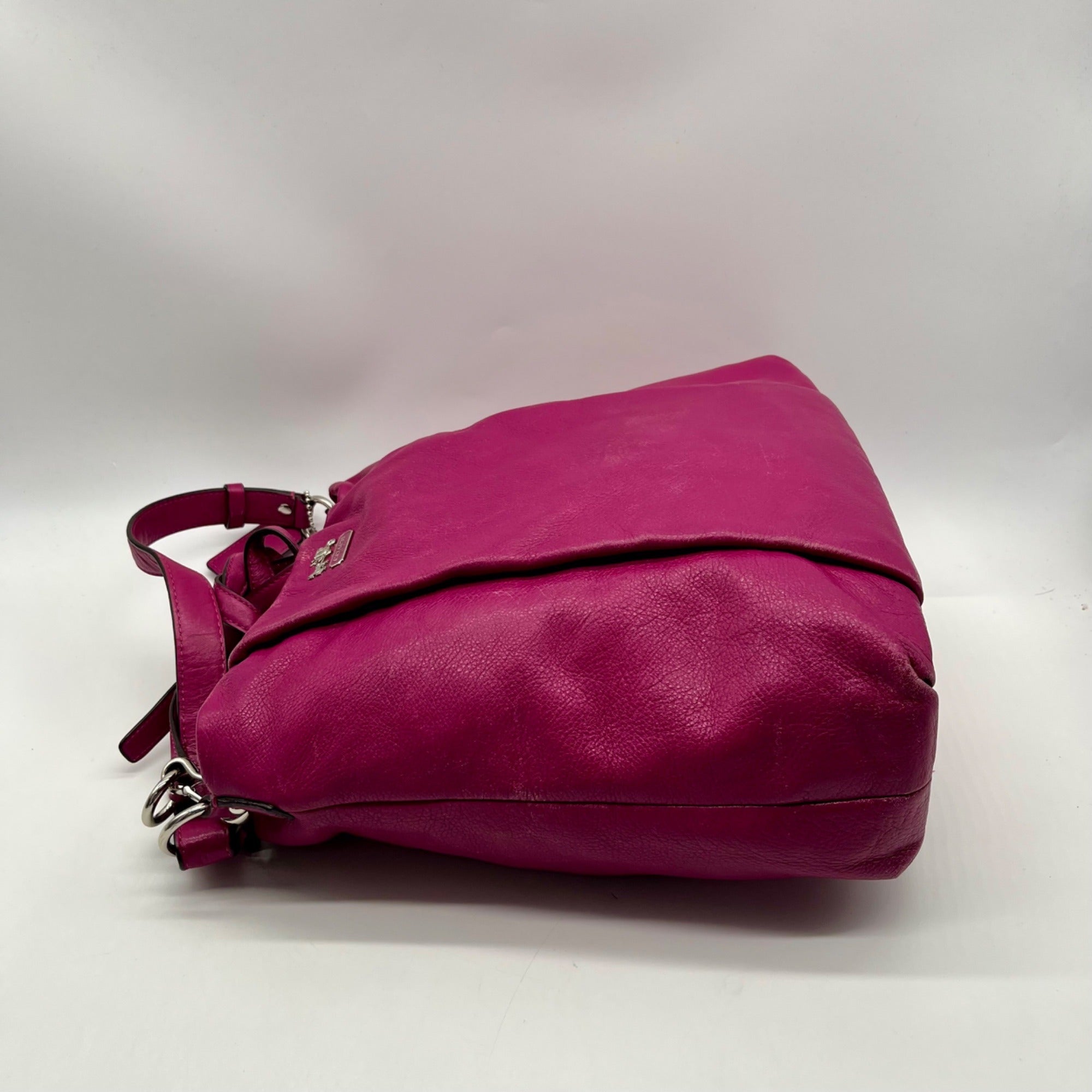Coach Fuchsia Pebbled Leather Shoulder Bag
