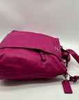 Coach Fuchsia Pebbled Leather Shoulder Bag