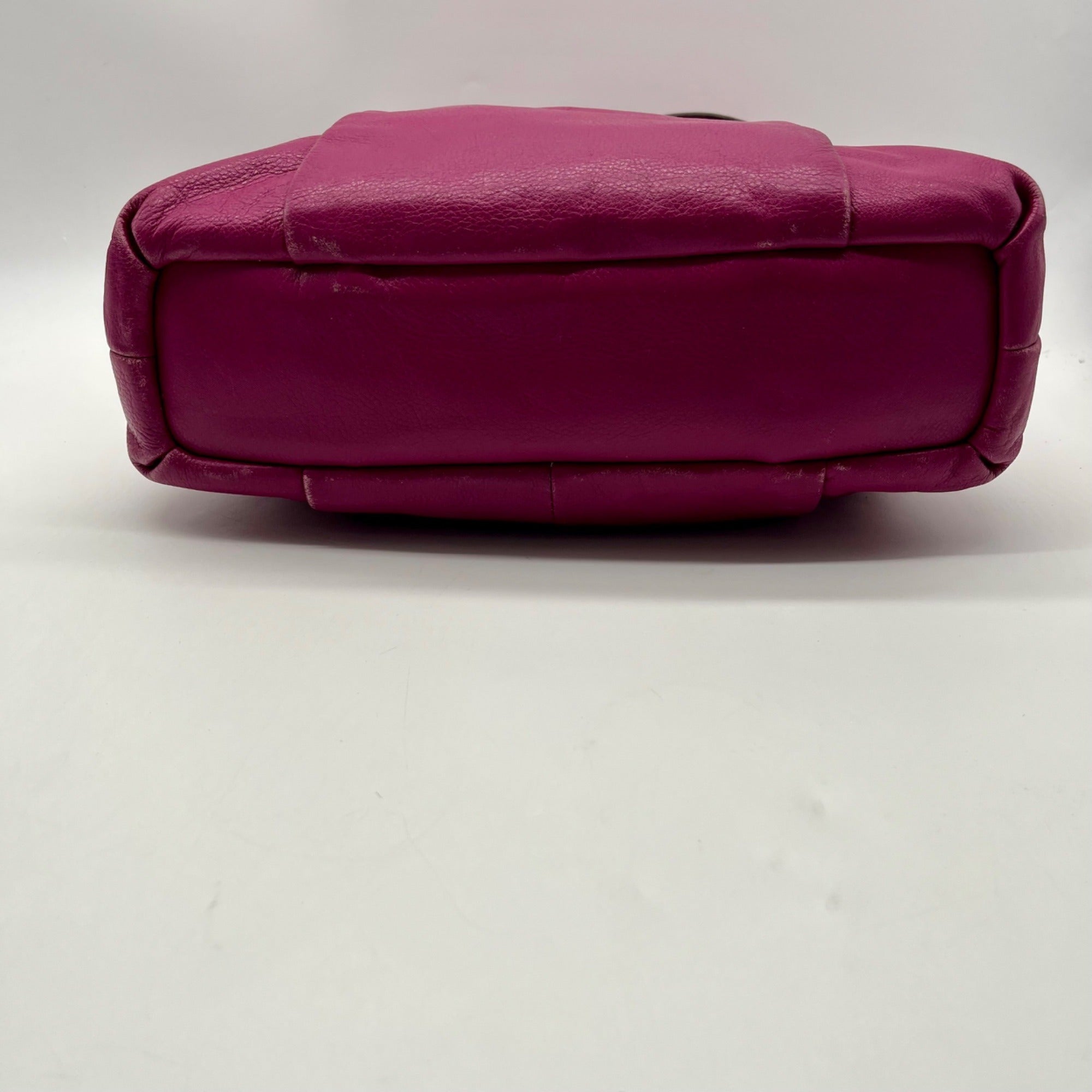 Coach Fuchsia Pebbled Leather Shoulder Bag