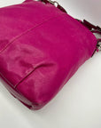 Coach Fuchsia Pebbled Leather Shoulder Bag