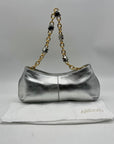 Arezzo Luna Silver Small Leather Baguette