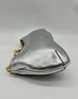 Arezzo Luna Silver Small Leather Baguette