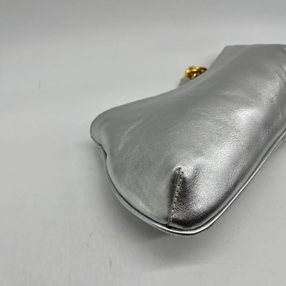Arezzo Luna Silver Small Leather Baguette