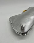 Arezzo Luna Silver Small Leather Baguette