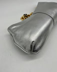 Arezzo Luna Silver Small Leather Baguette