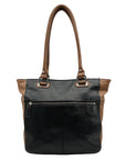 Tignanello Black And Brown Pebbled Leather Tote Bag
