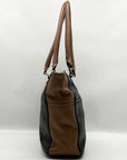 Tignanello Black And Brown Pebbled Leather Tote Bag