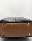 Tignanello Black And Brown Pebbled Leather Tote Bag