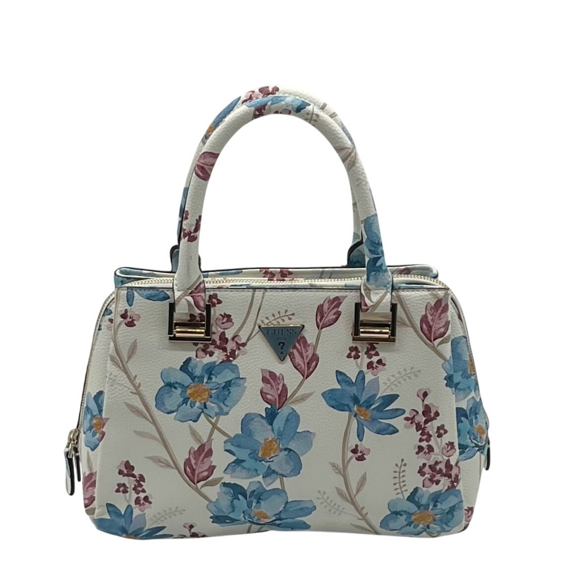 Guess White Floral Micaela Girlfriend Convertible Satchel With Wallet