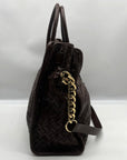 Michael Kors Brown Woven Leather Hamilton Tote Bag