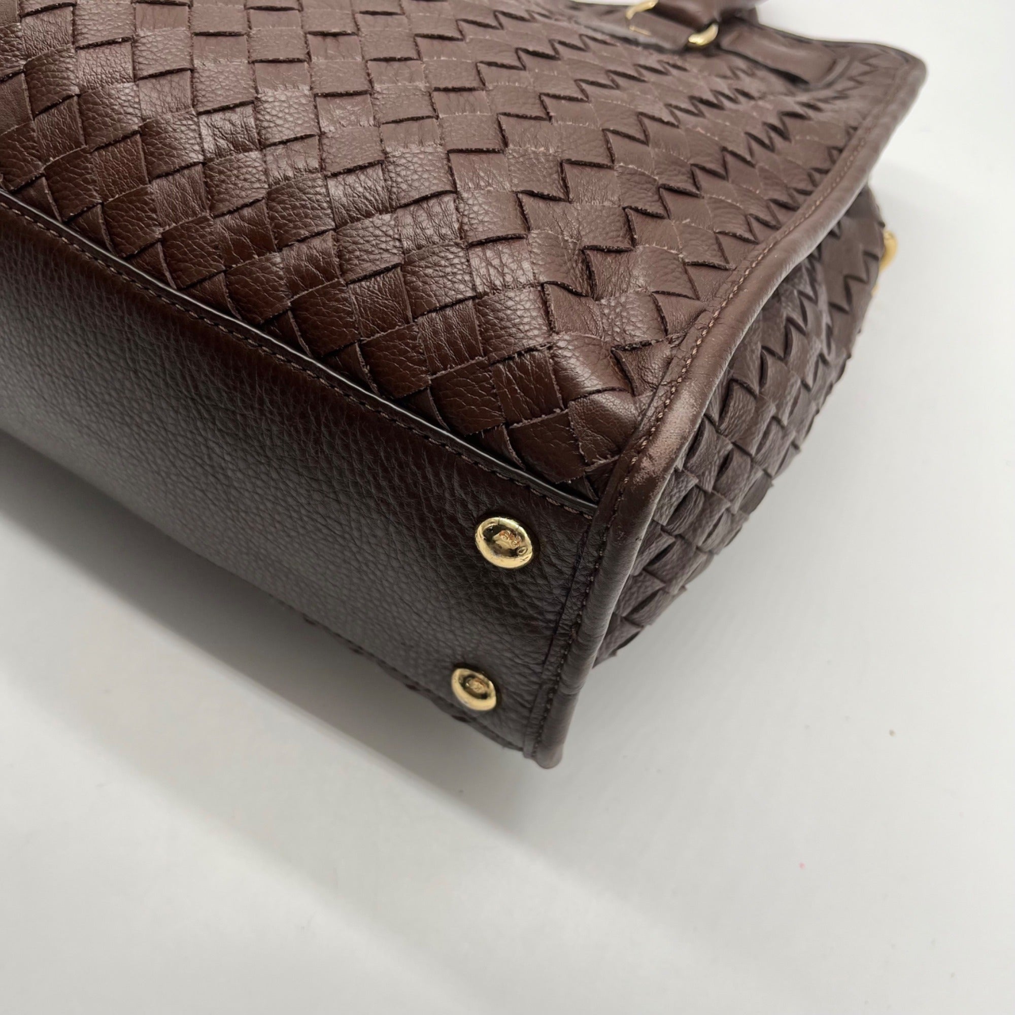 Michael Kors Brown Woven Leather Hamilton Tote Bag