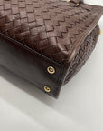 Michael Kors Brown Woven Leather Hamilton Tote Bag