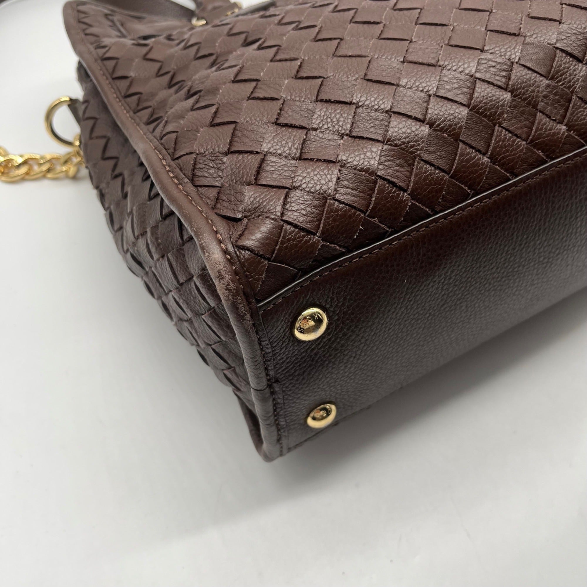 Michael Kors Brown Woven Leather Hamilton Tote Bag