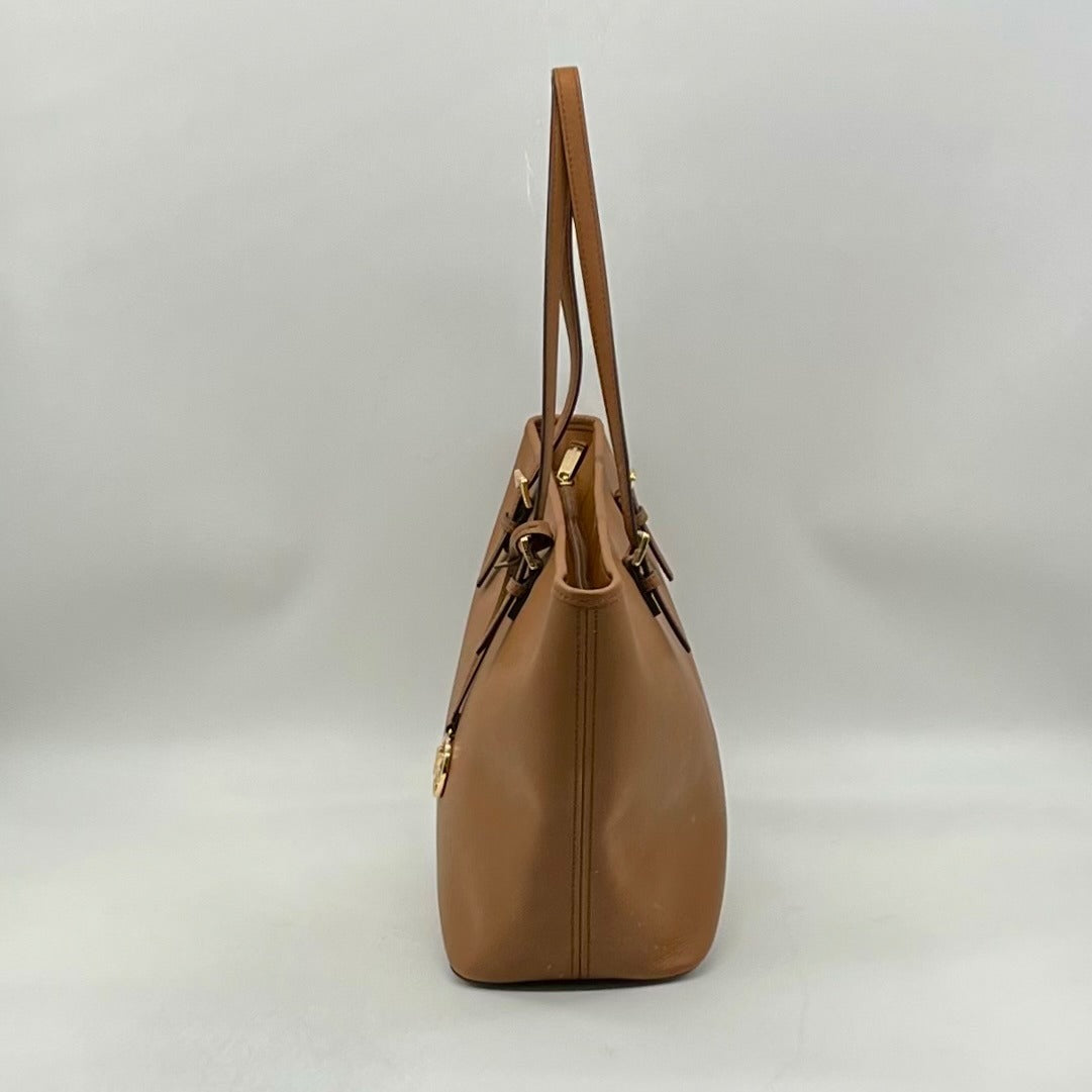 Michael Kors Brown Saffiano Leather Jet Set Tote