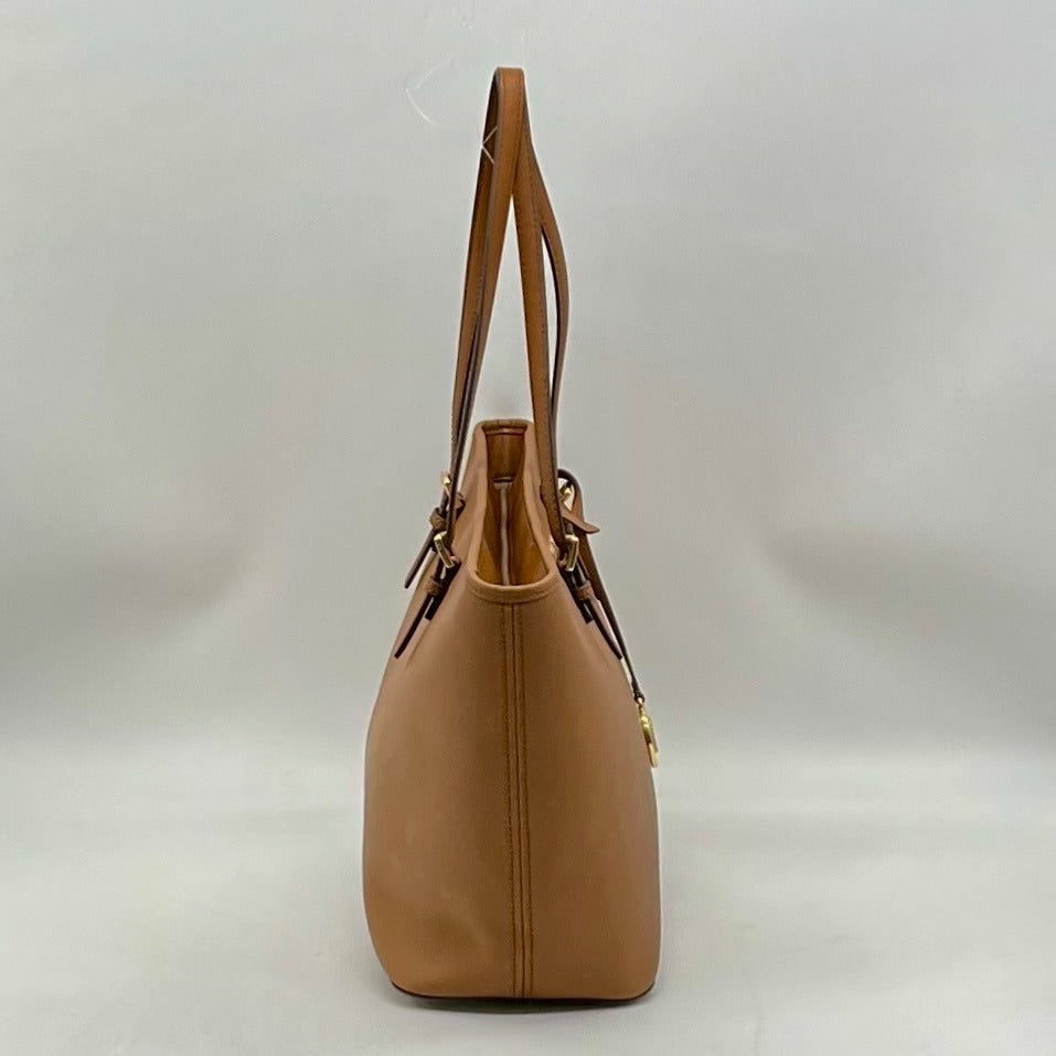 Michael Kors Brown Saffiano Leather Jet Set Tote