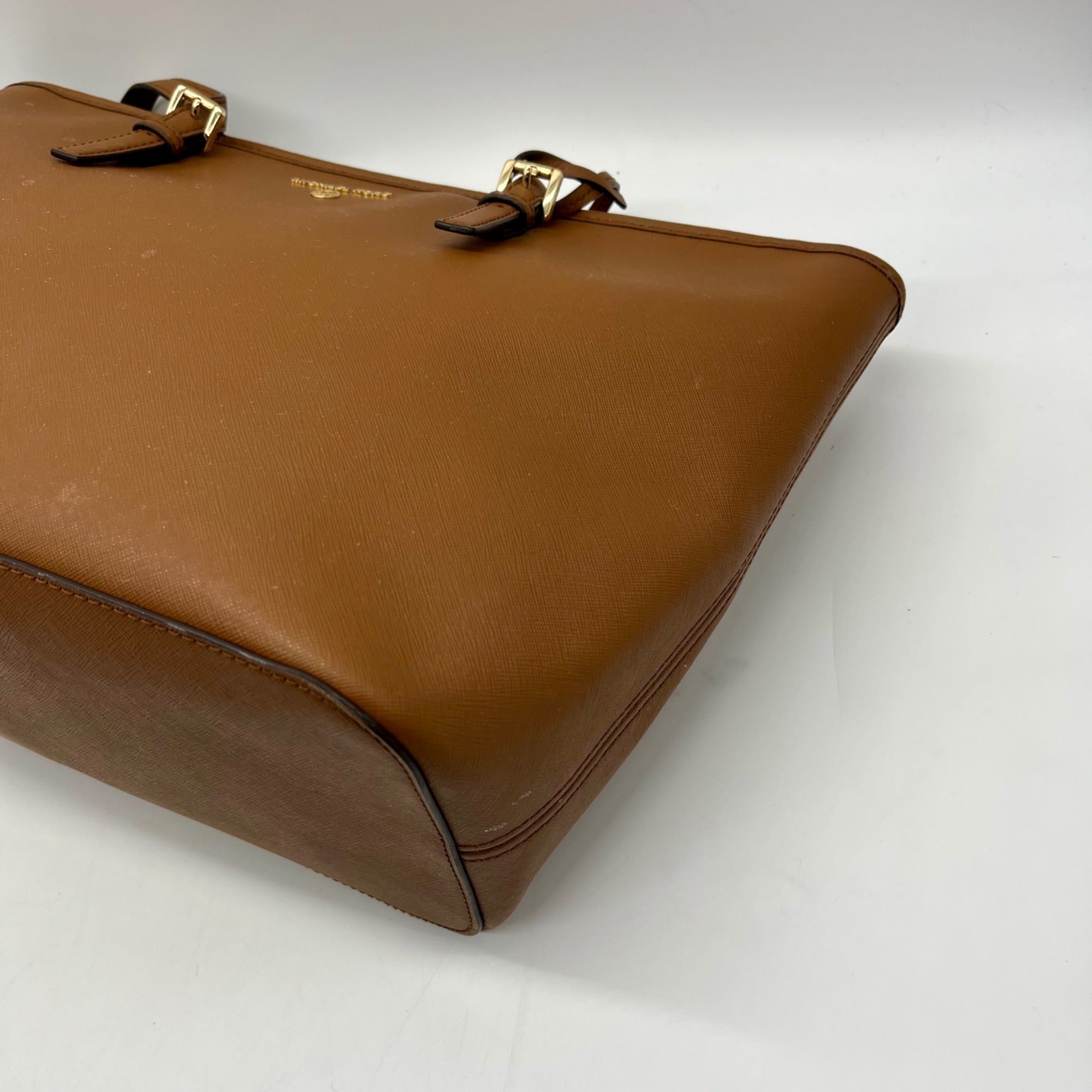 Michael Kors Brown Saffiano Leather Jet Set Tote